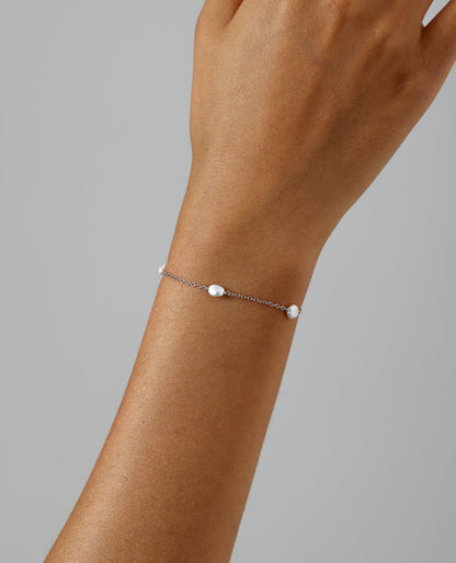 Sterling Silver Pearl Bracelet - Nebula