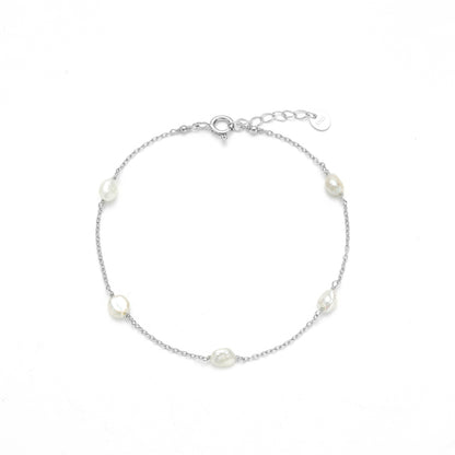 Sterling Silver Pearl Bracelet - Nebula