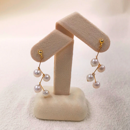 Earring | Gold Plated Sterling Silver Freshwater Pearl