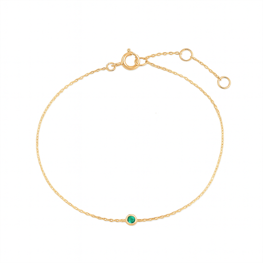 9k Solid Gold Emerald Bracelet