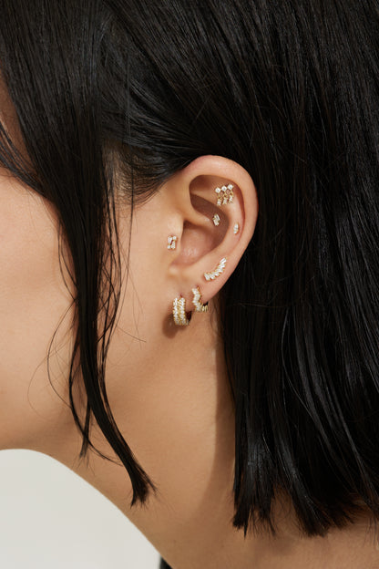 14k Gold Vermeil Ear Party Huggie Earrings