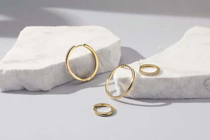 14k Gold Vermeil Ear Party Huggie Earrings