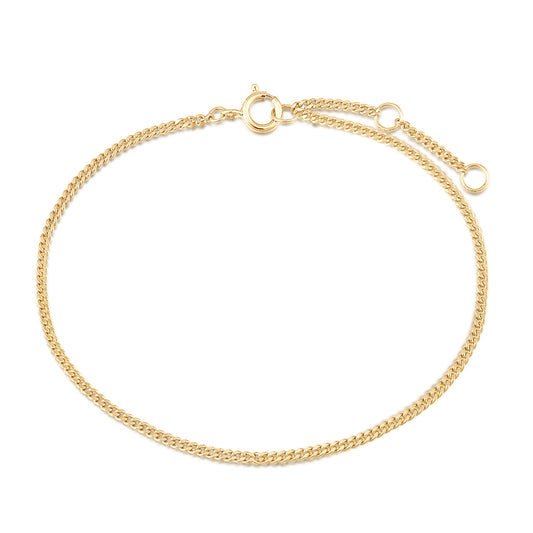 9k Solid Gold Curb chain Bracelet