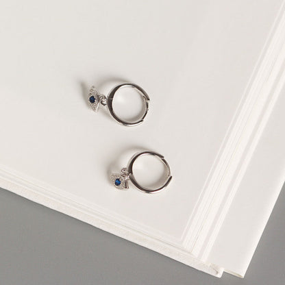Sterling Silver Hoop Earrings - Evil Eye Silver