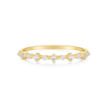 Sterling Silver 14K Gold Plating Galaxy Ring