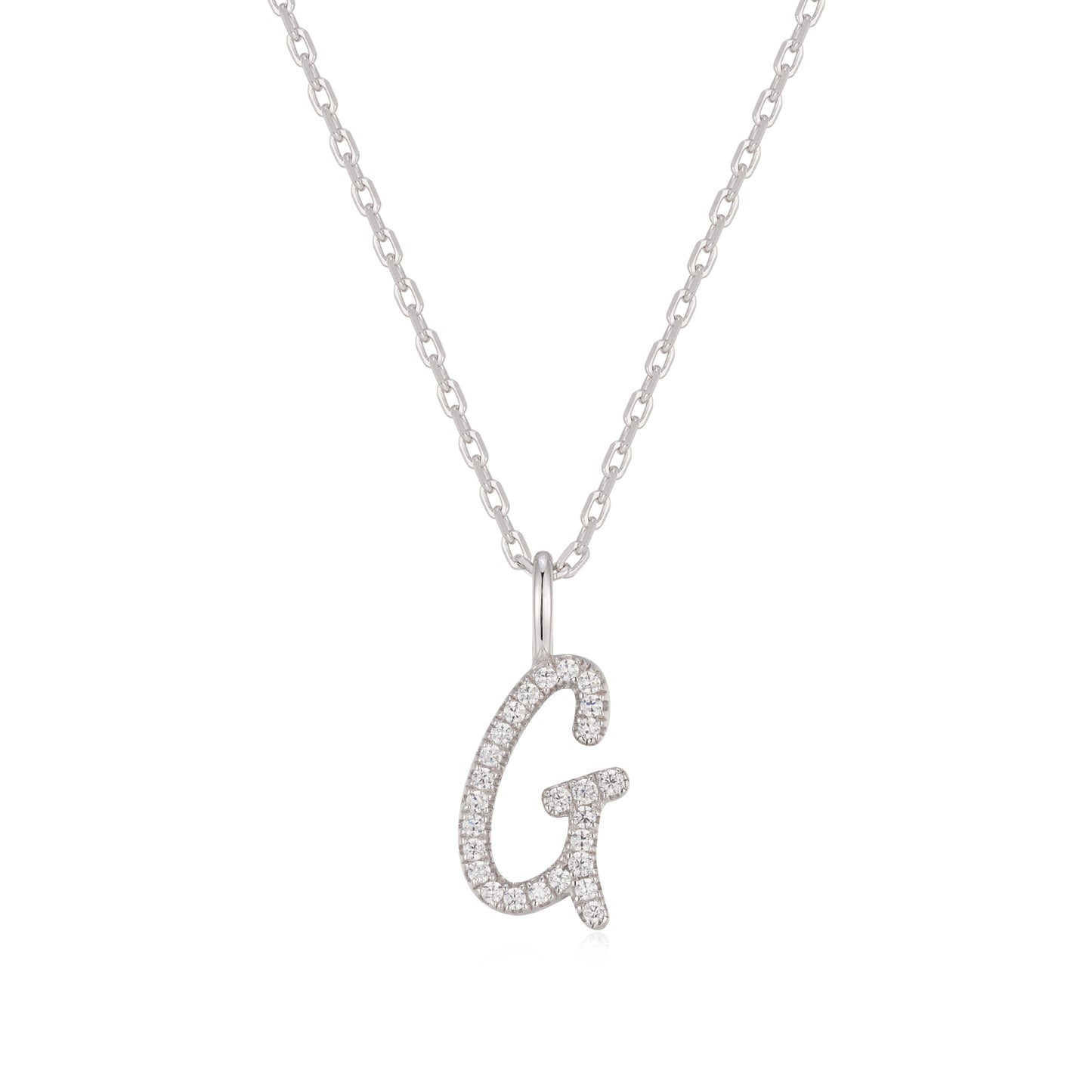Sterling Silver Initial Charm Necklace