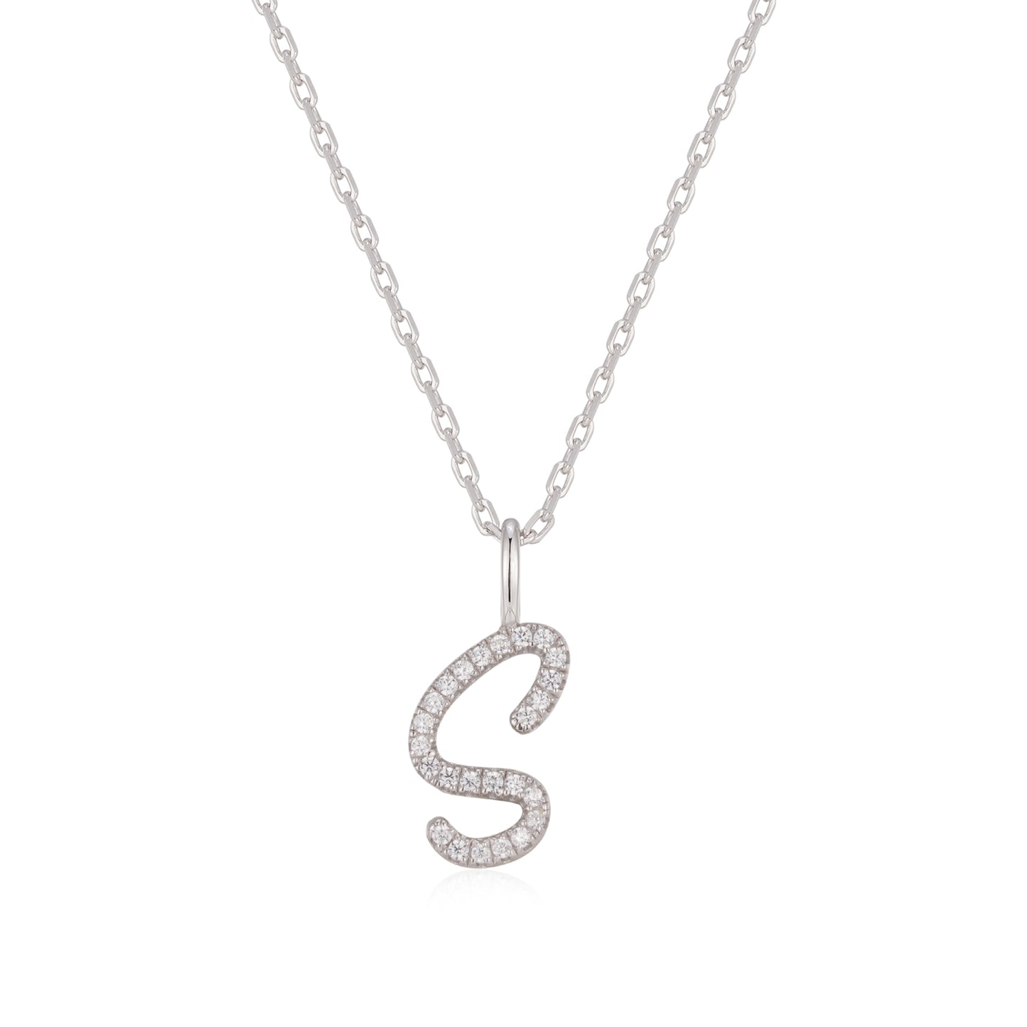 Sterling Silver Initial Charm Necklace