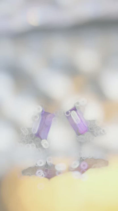 Sterling Silver Natural Amethyst Earring Studs