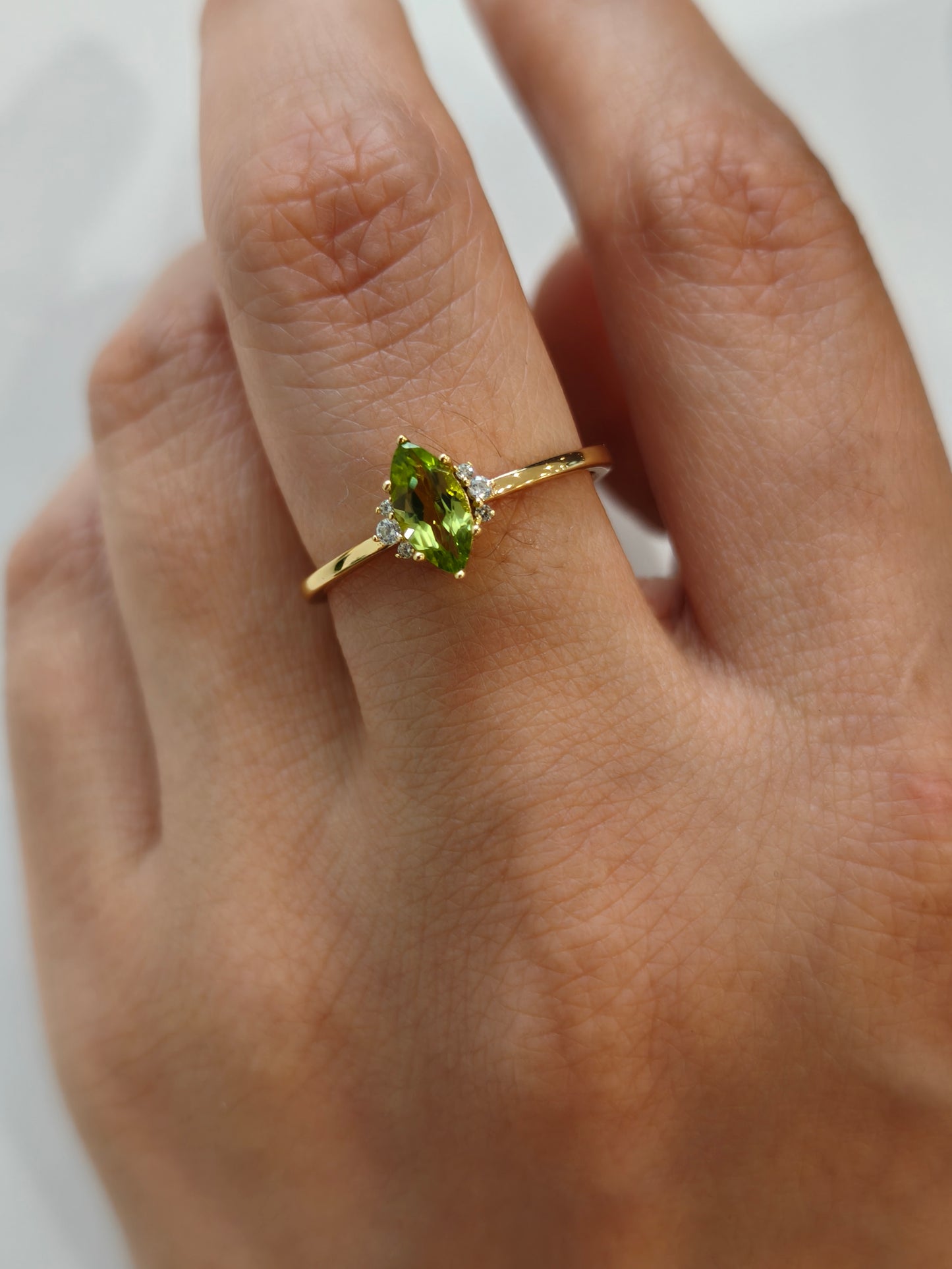 18K Gold Vermeil Peridot Ring